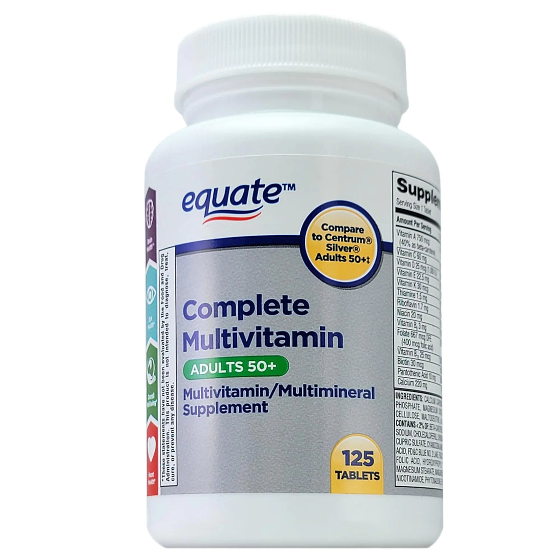 Equate Complete Multivitamin Adults 50+ Supplement 125 Tablets