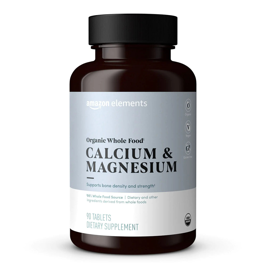 Amazon Elements Organic Whole Food Calcium & Magnesium 90 tablets