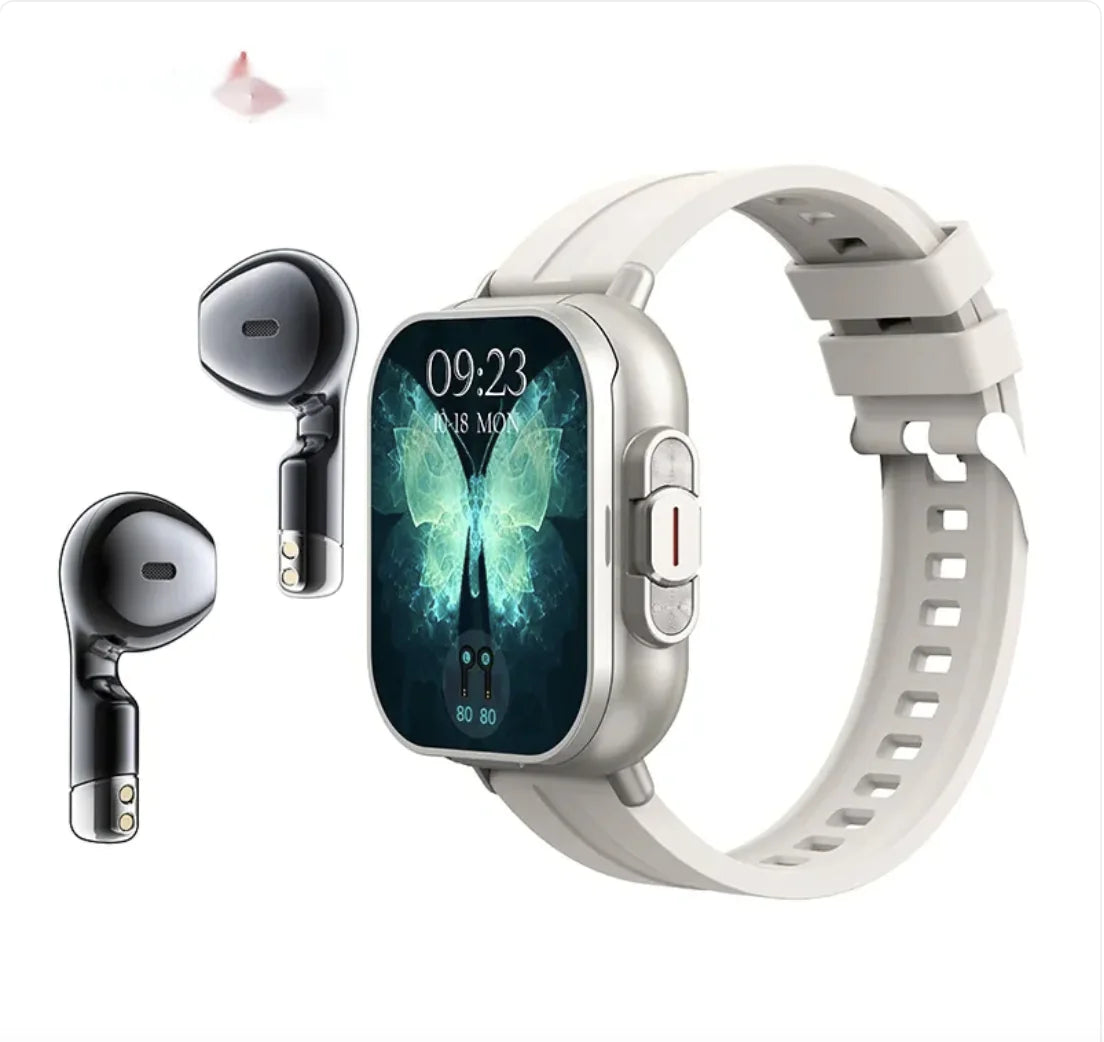 2-in-1 Smartwatch with TWS Bluetooth Earbuds & Heart Rate Monitor