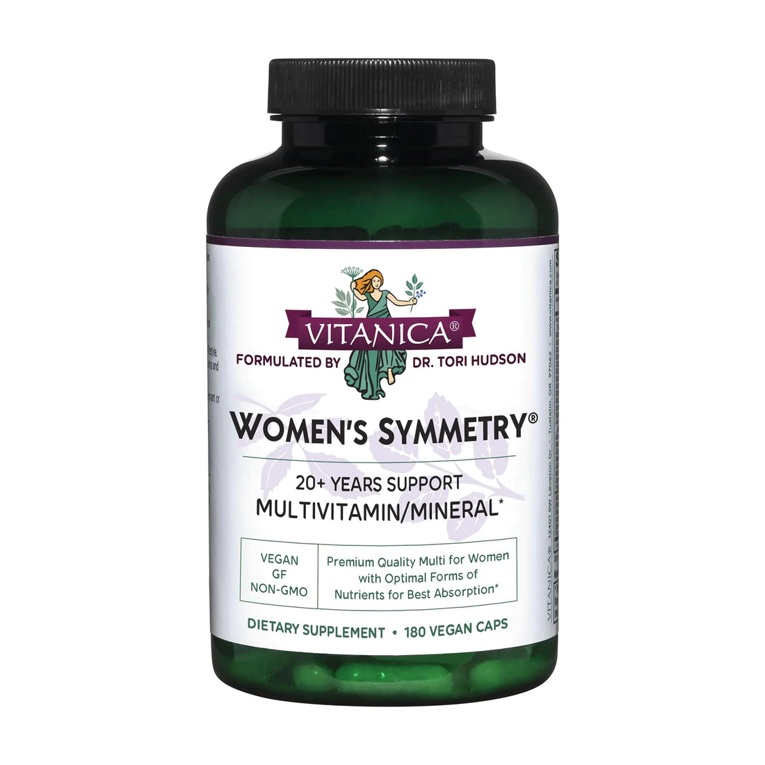 Vitanica Womens Symmetry High Potency Daily Multivitamin Vegan 180 Capsules