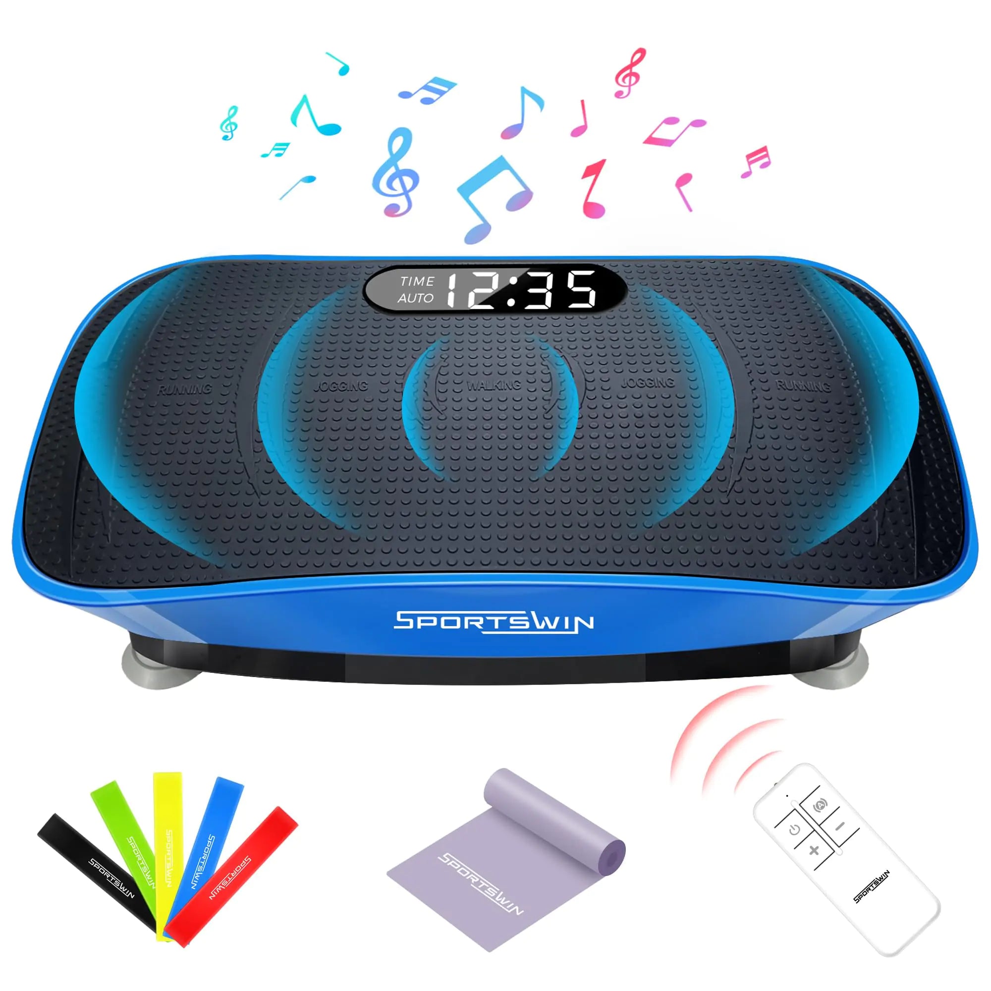 SPORTSWIN Vibration Plate Exercise Machine Fitness Platform Shaking Full Body Vibration Plate for Lymphatic DrainageMotor Speed Control Home Training Equipment for Weight Loss & Toning (Blue)