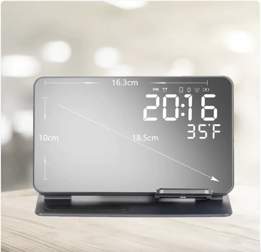 2-in-1 Wireless Rechargeable Alarm Clock – Innovative Convenience by Oana Prime Shop