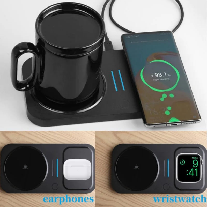 4-in-1 Wireless Charger & Heating Coaster
