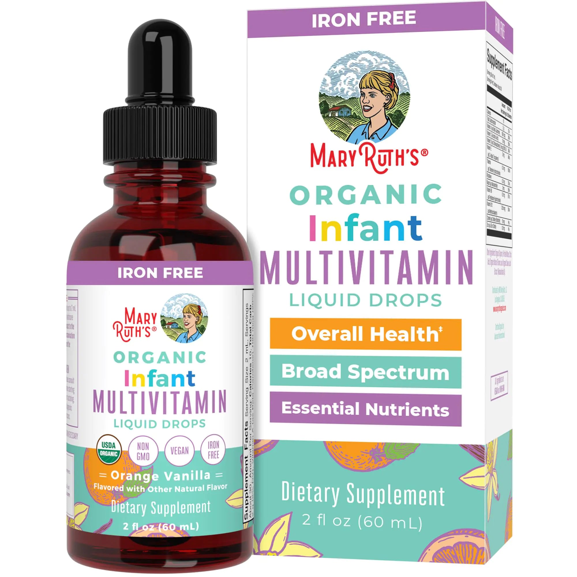 Multivitamin for Infants by MaryRuths | USDA Organic | Multivitamin Liquid Drops for Babies 6-12 Months | Immune Support & Overall Wellness | Vegan | Non-GMO | Gluten Free | 2 Fl Oz
