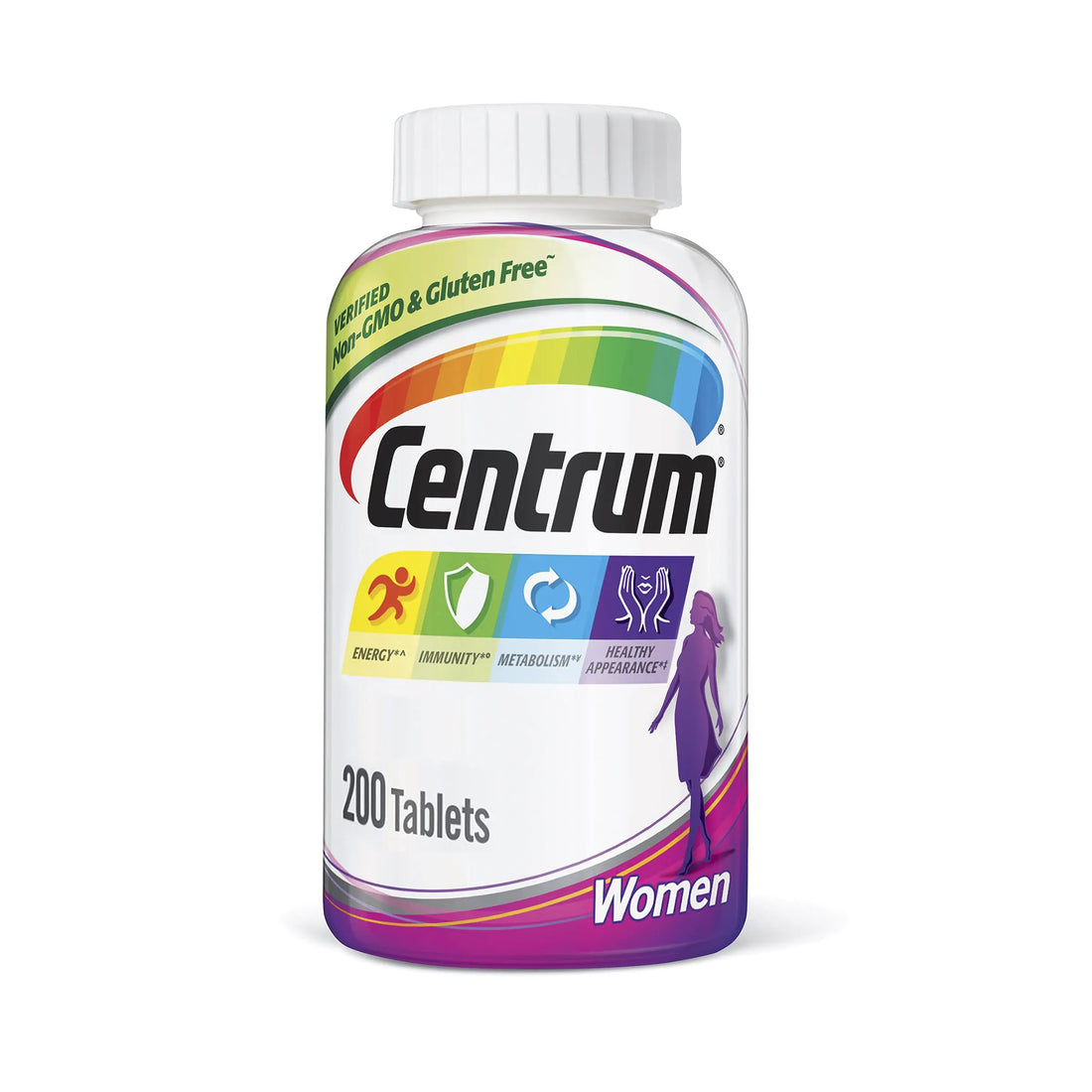 Centrum Multivitamin Tablet for Women Multivitamin/Multimineral Supplement with Iron Vitamins D3 B and Antioxidants - 200 Count