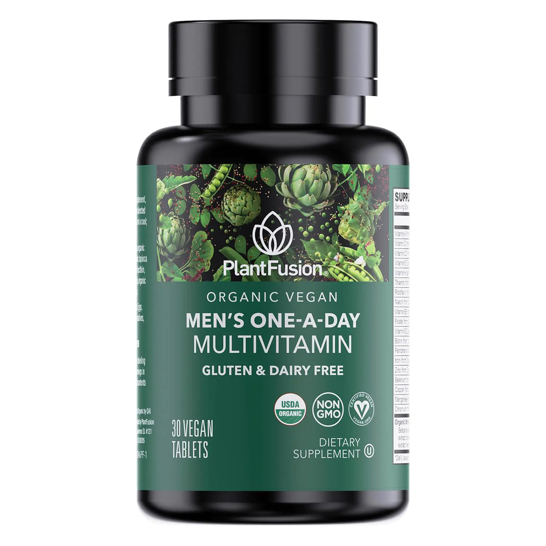 PlantFusion Organic Multivitamin for Men - One Daily Whole Food Blend Mens Multivitamin - Vegan Non-GMO Gluten Free & Dairy Free - 30 Tablets (1 Month Supply)