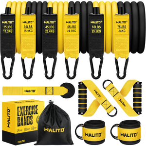 Optimisez votre entraînement à domicile avec le kit de bandes de résistance WALITO avec poignées et ancre de porte