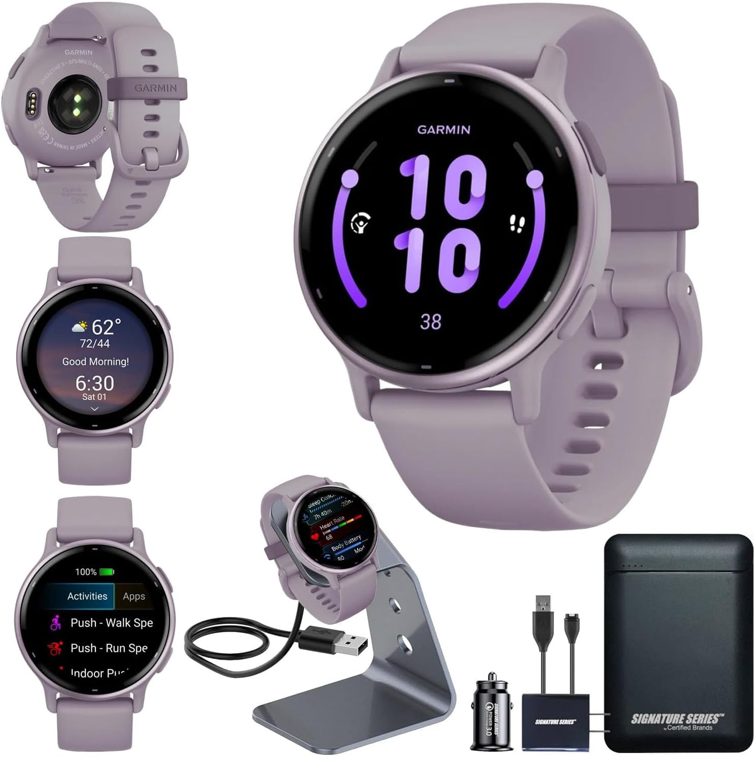 Garmin vivoactive 5 AMOLED GPS Smartwatch Orchid Bundle