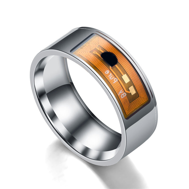 NFC Smart Ring in Black Stainless Titanium Steel