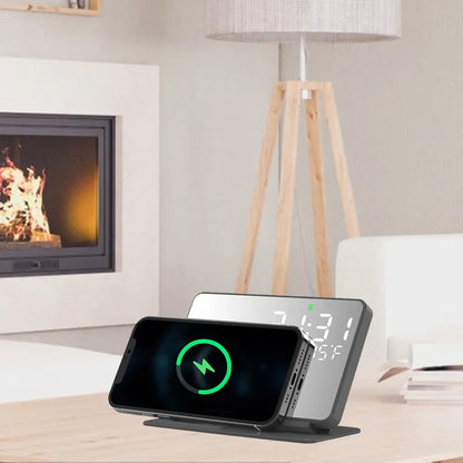 2-in-1 Wireless Rechargeable Alarm Clock – Innovative Convenience by Oana Prime Shop