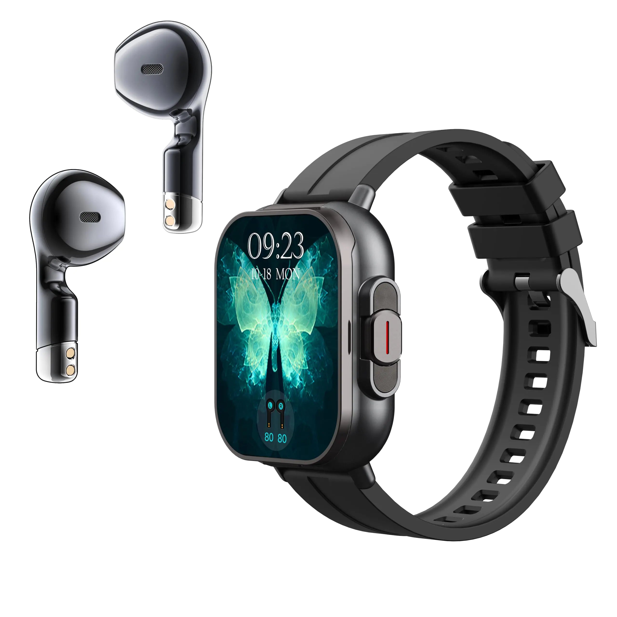 Smart Watch with Earbuds 2 in 1 Smart Call Watch with Bluetooth Headphones 2" Large Screen with Fitness Tracker/Multi Sport Modes Heart Rate Monitoring Sleep Monitoring Men Women (Black) - Oana Prime Shop