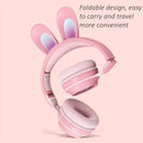 Cute Rabbit Wireless Headphones with RGB LED for Kids - Oana Prime Shop