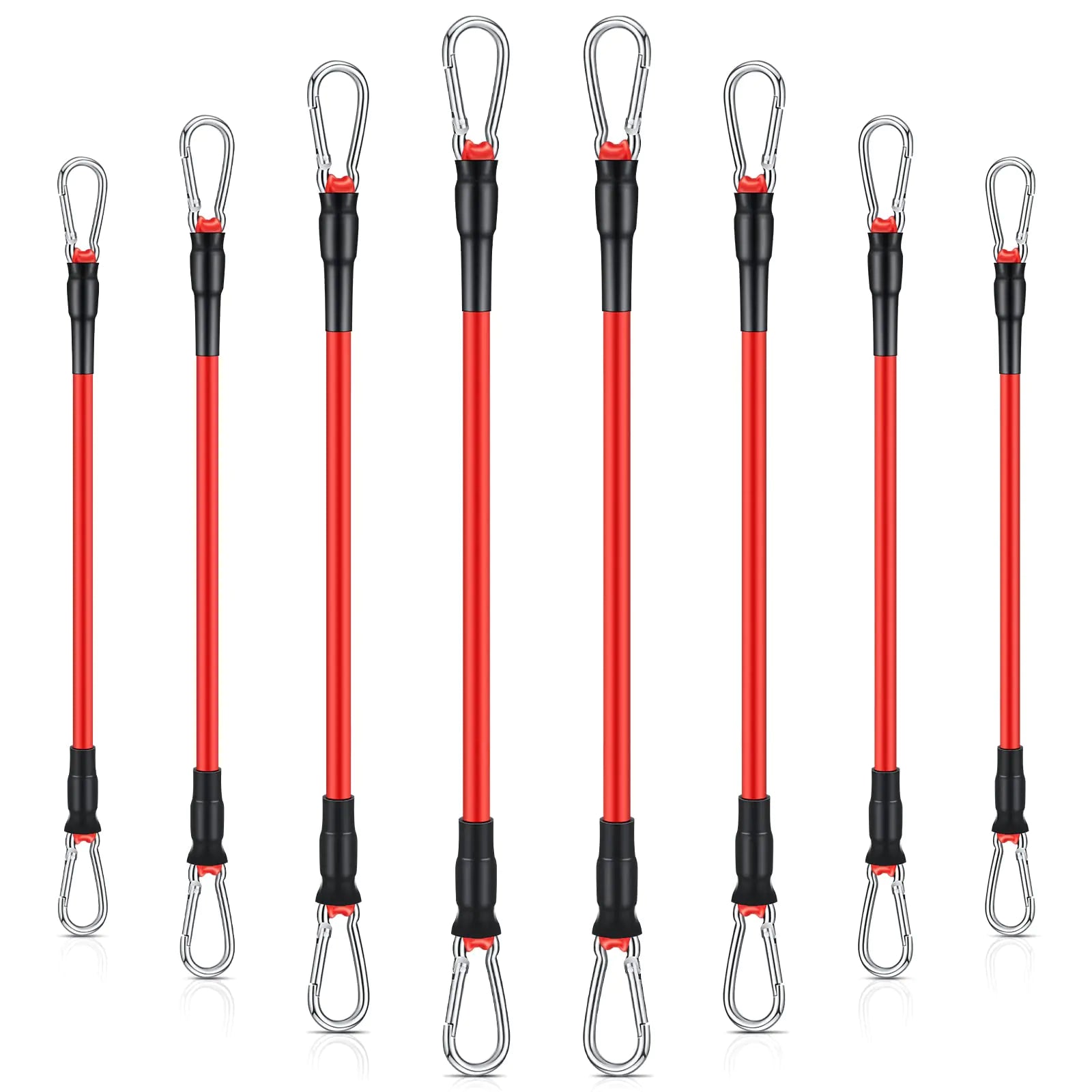 Liliful 8 pcs Resistance Bands for Working Out Additional Exercise Bands for Replacement Workout Equipment Elastic Stretch Legs Ankle Straps for Men Women Strength Training Fitness Gym Home Red