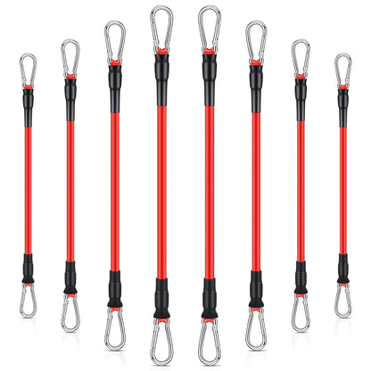 Liliful 8 pcs Resistance Bands for Working Out Additional Exercise Bands for Replacement Workout Equipment Elastic Stretch Legs Ankle Straps for Men Women Strength Training Fitness Gym Home Red