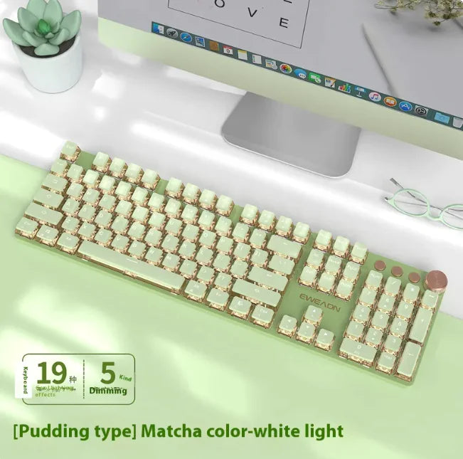 E-Sports Mechanical Keyboard - Wired & Wireless Bluetooth Office (Multi-Colored, Multi-Config) - Oana Prime Shop