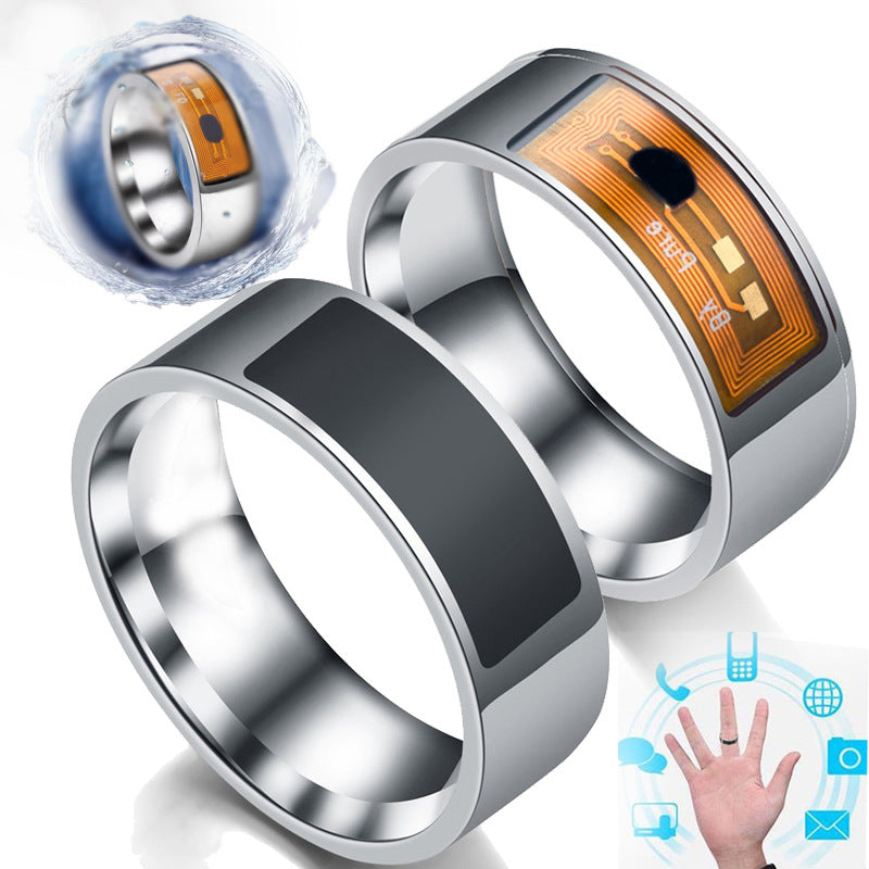 NFC Smart Ring in Black Stainless Titanium Steel