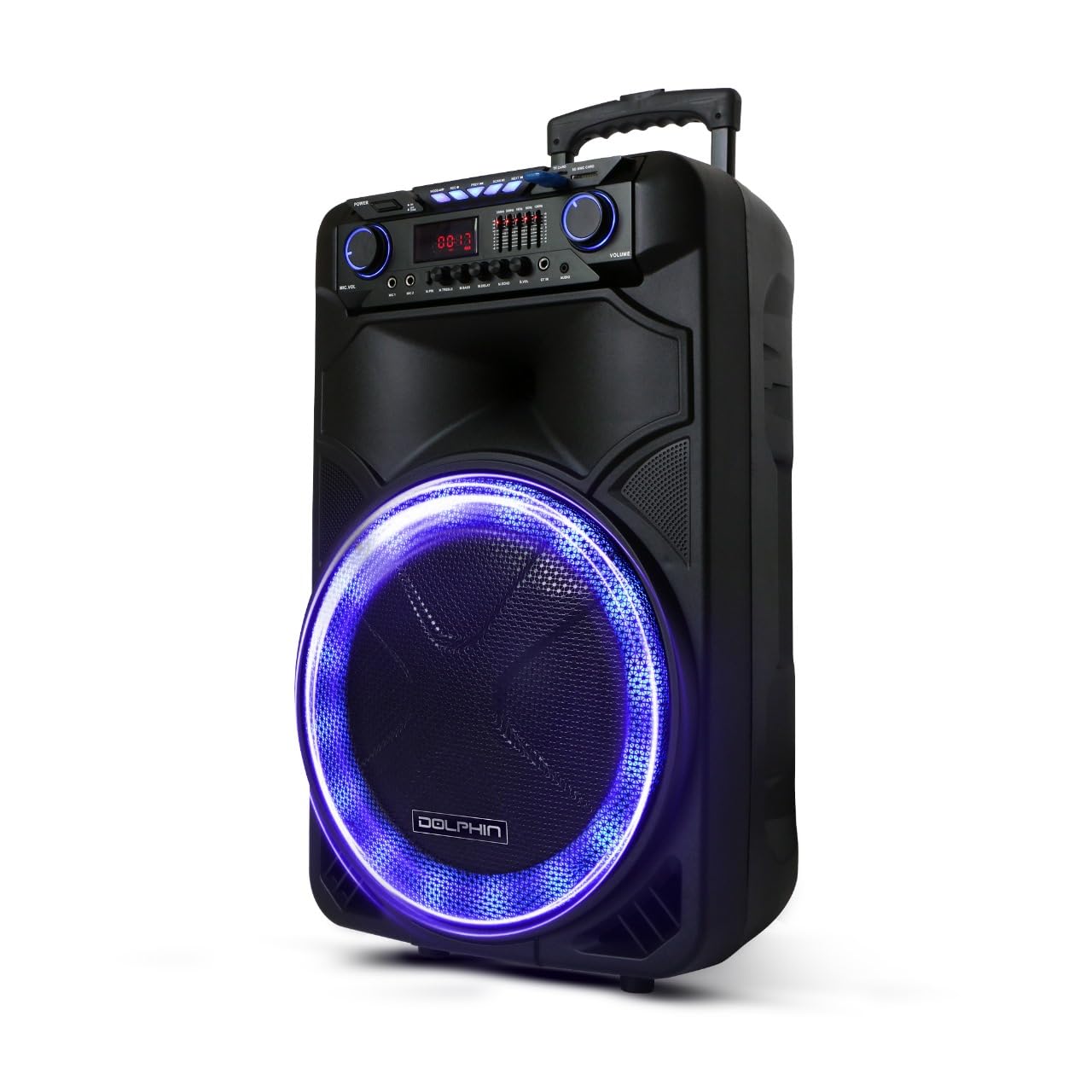 Dolphin WooferBox 1500: High-Fidelity 15" Bluetooth Speaker with Party Lights