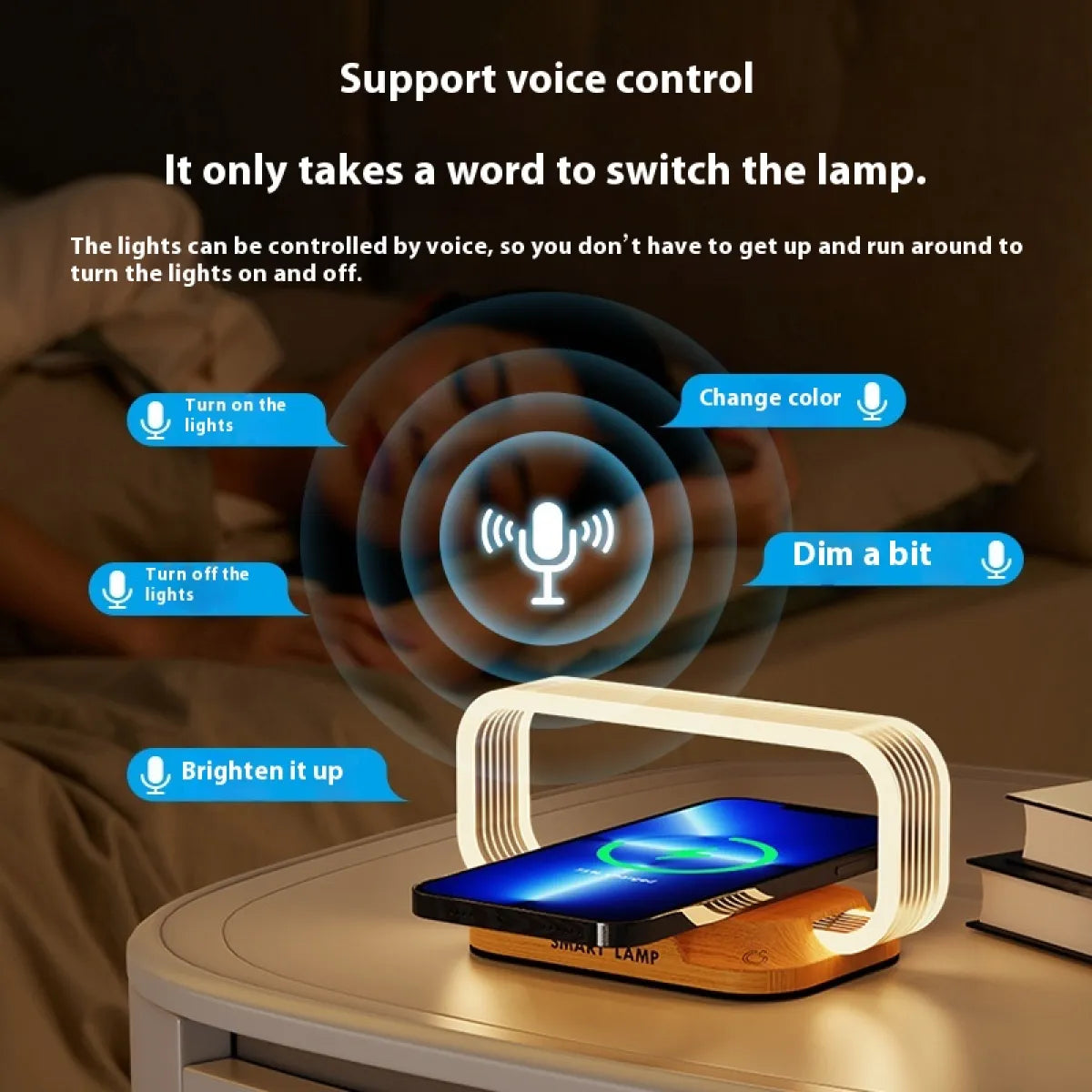 Multifunctional Lamp with Clock &amp; Wireless Charger