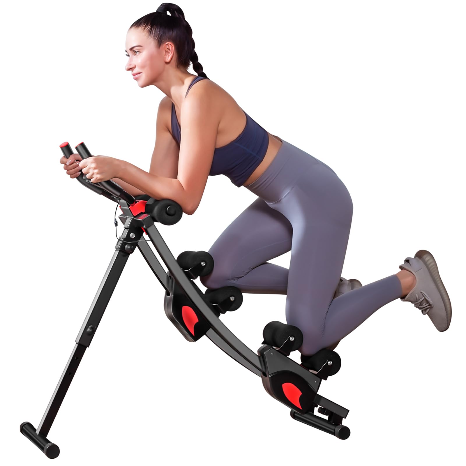 BODY RHYTHM Foldable Dual-Track Ab Machine Black Home Gym