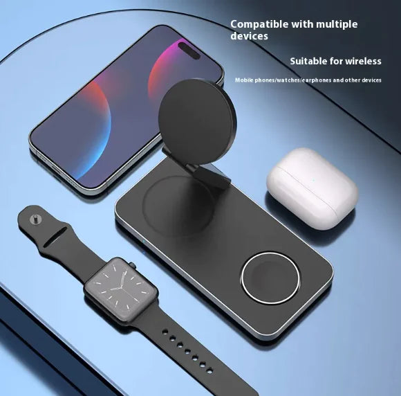 4-in-1 Magnetic Wireless Charger for Phone, Watch &amp; Earbuds
