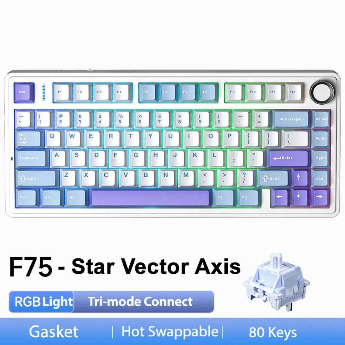Mechanical Keyboard Wireless Three-mode Bluetooth - Oana Prime Shop