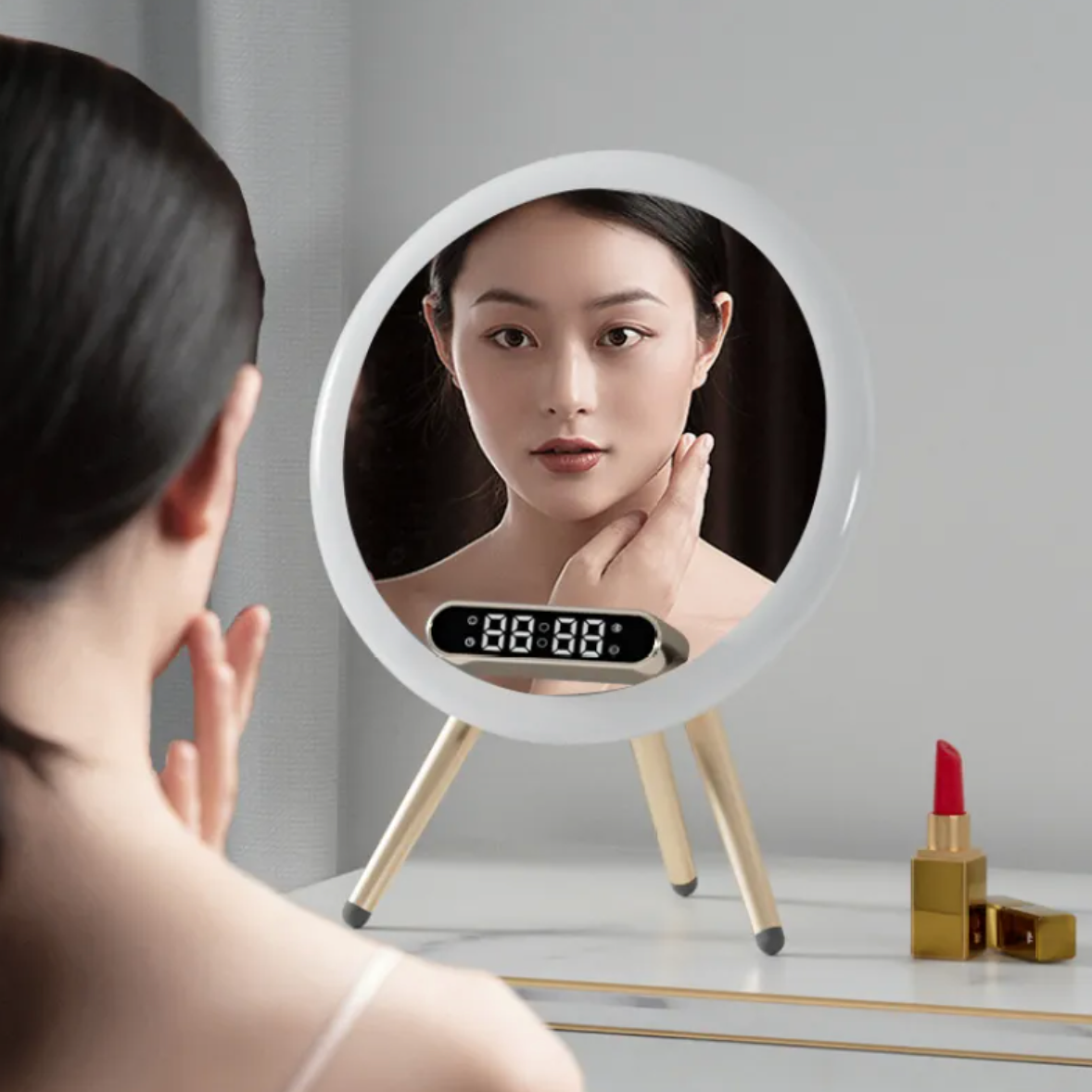 LED Mirror Alarm Wireless Charger
