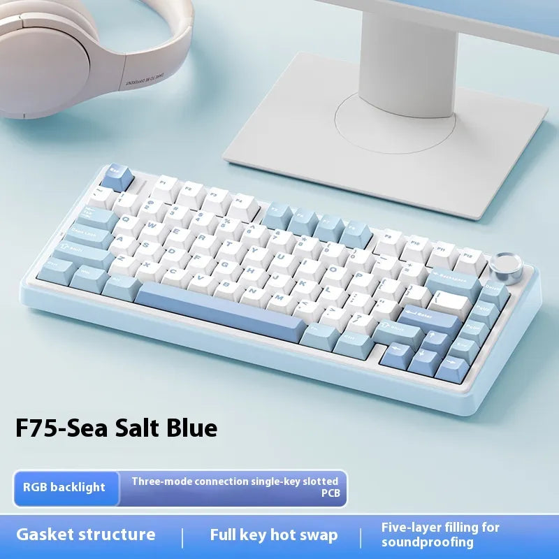 Mechanical Keyboard Wireless Three-mode Bluetooth - Oana Prime Shop
