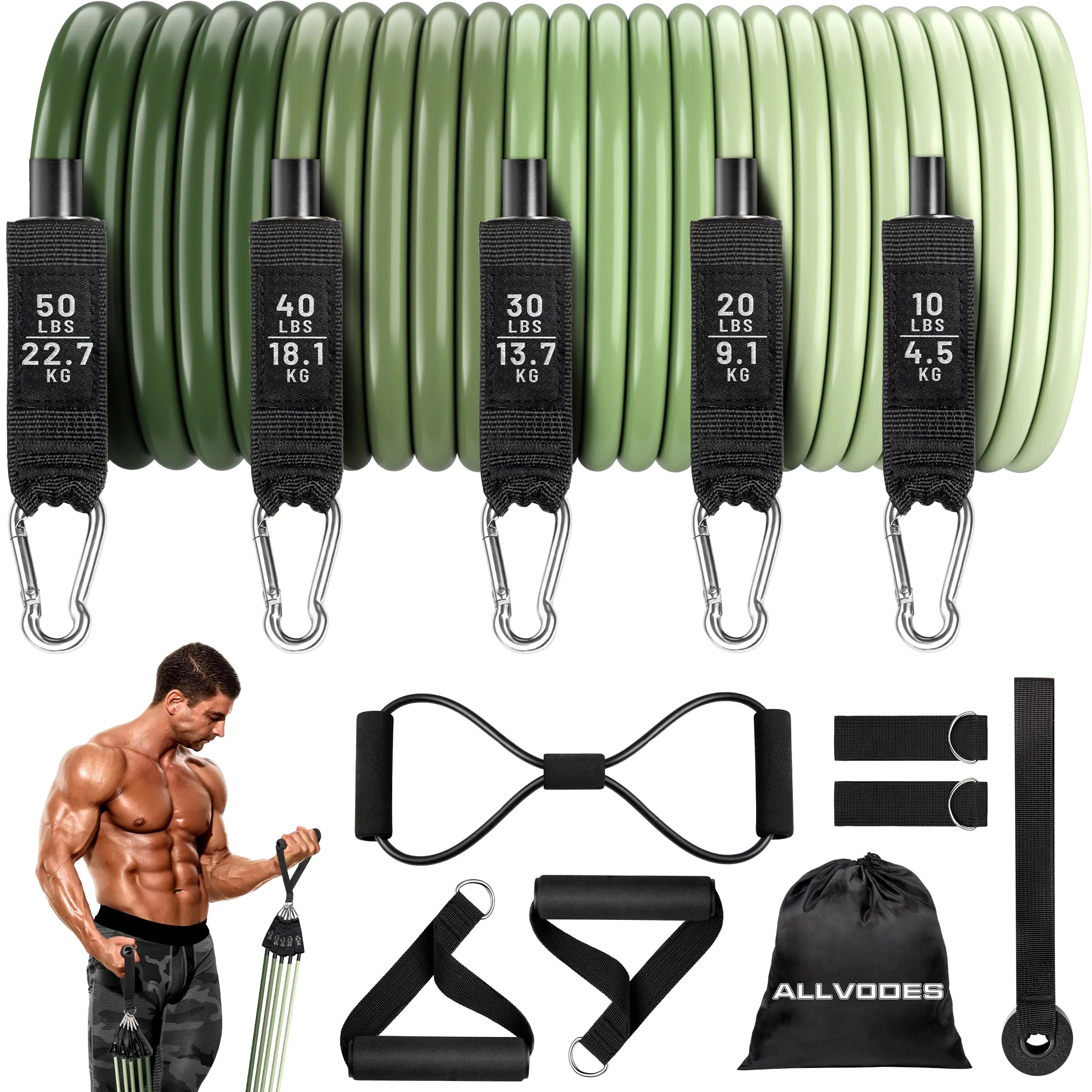 Resistance Bands Resistance Band Set Workout Bands Exercise Bands for Men and Women Exercise Bands with Door Anchor Handles Legs Ankle Straps for Muscle Training Physical Therapy Shape Body - Oana Prime Shop