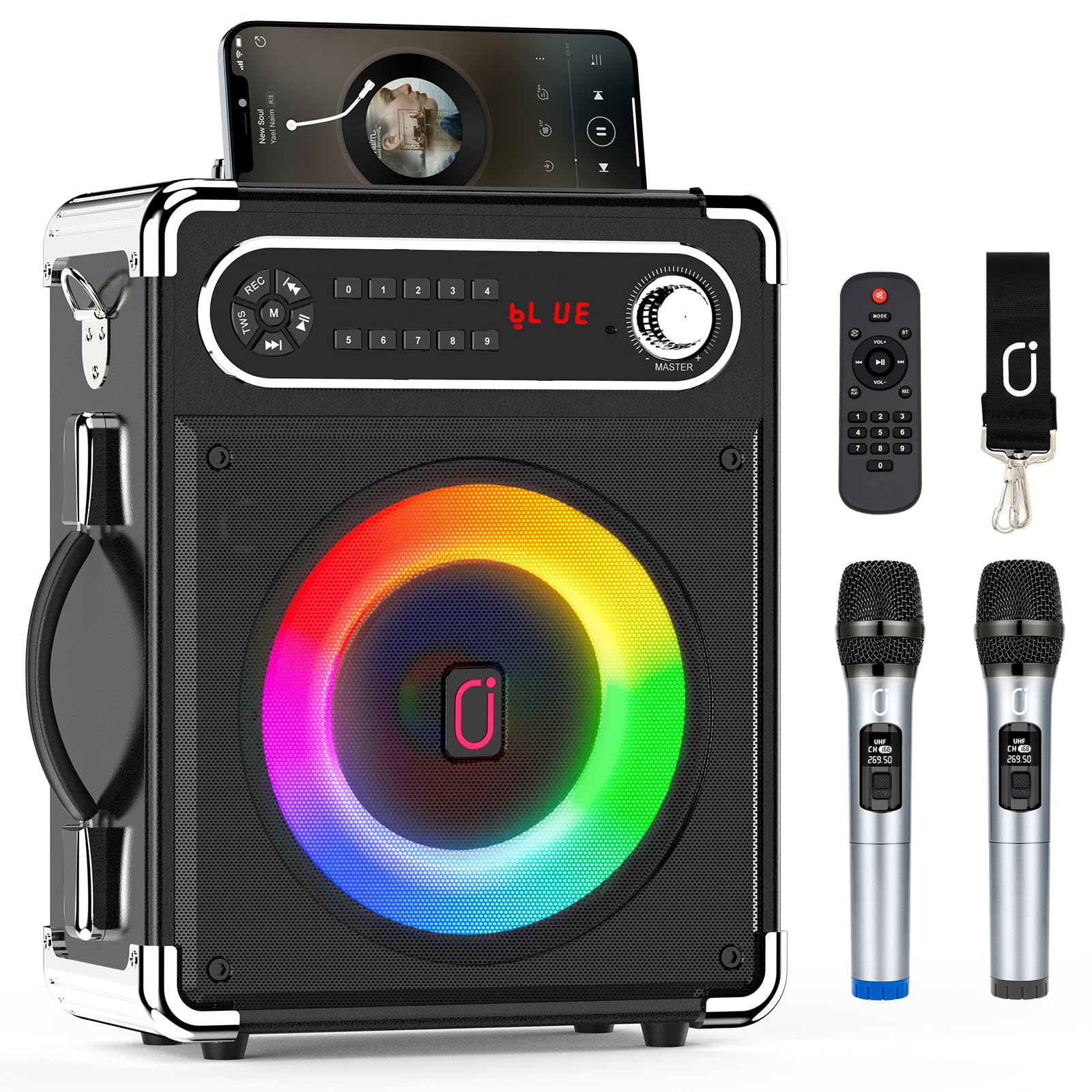 JAUYXIAN Pro Bluetooth Speaker with Disco Lights