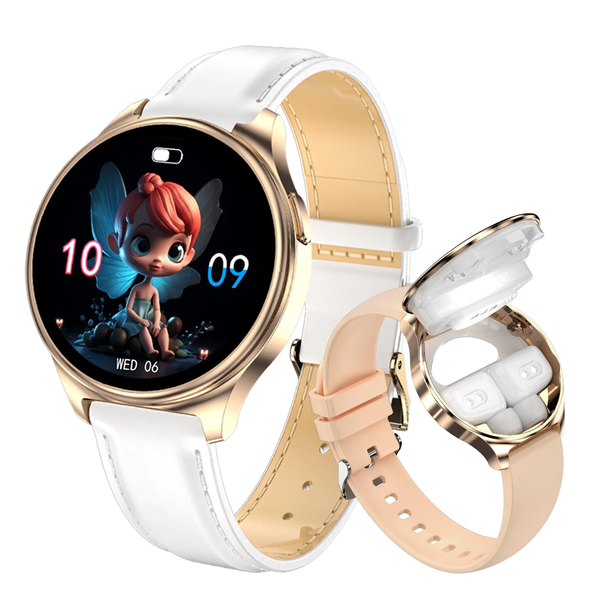 JALVDE 2 in 1 Smart Watches with Earbuds for Women 1.27" Waterproof Fitness Tracker Watch with Wireless Earphone Compatible for Android iOS with Sports Monitor Sleep Female Cycle - Oana Prime Shop