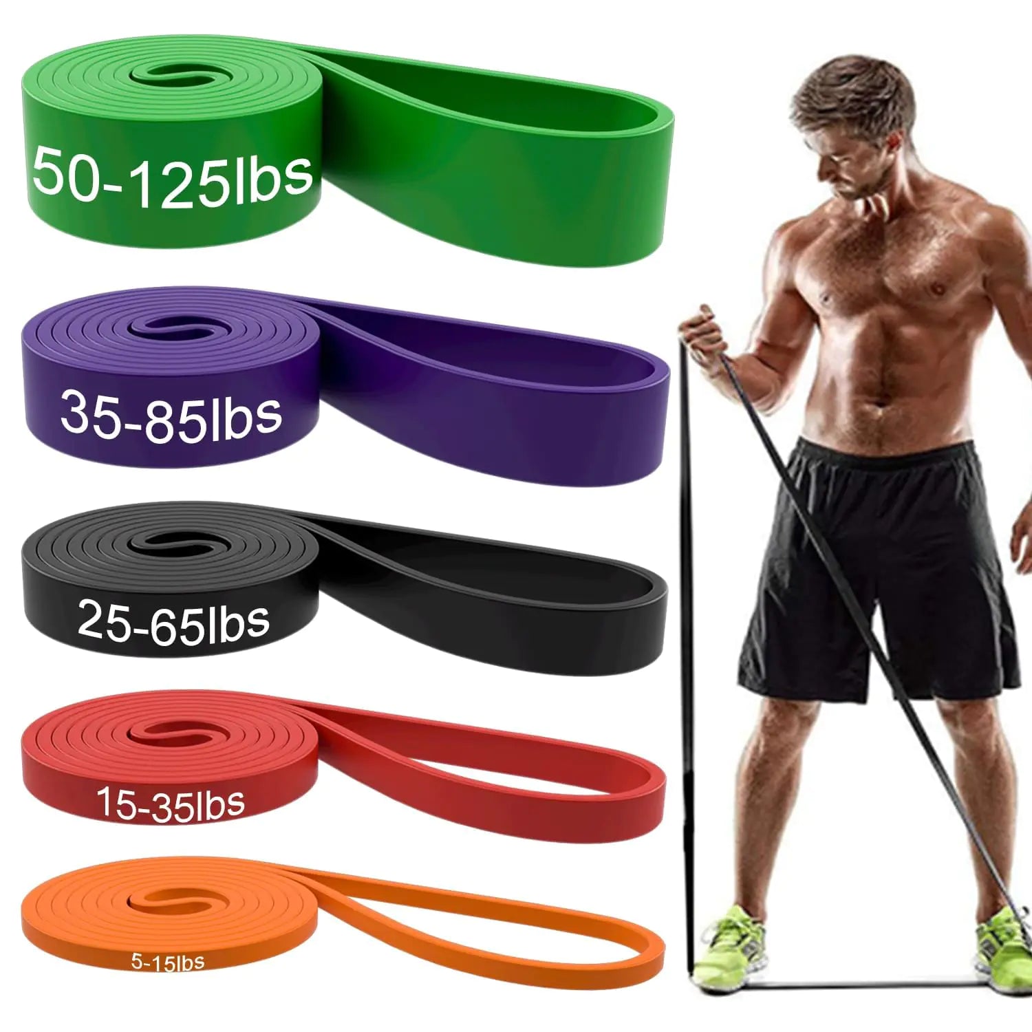 Resistance Bands Pull Up Assist Bands - Workout Bands Eexercise Bands Long Resistance Bands Set for Working Out Fitness Training Physical Therapy for Men Women - Multicolor - Oana Prime Shop