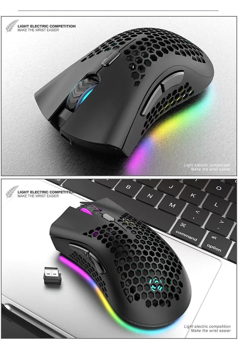 BM600 Rechargeable Wireless RGB Gaming Mouse for PC - Oana Prime Shop