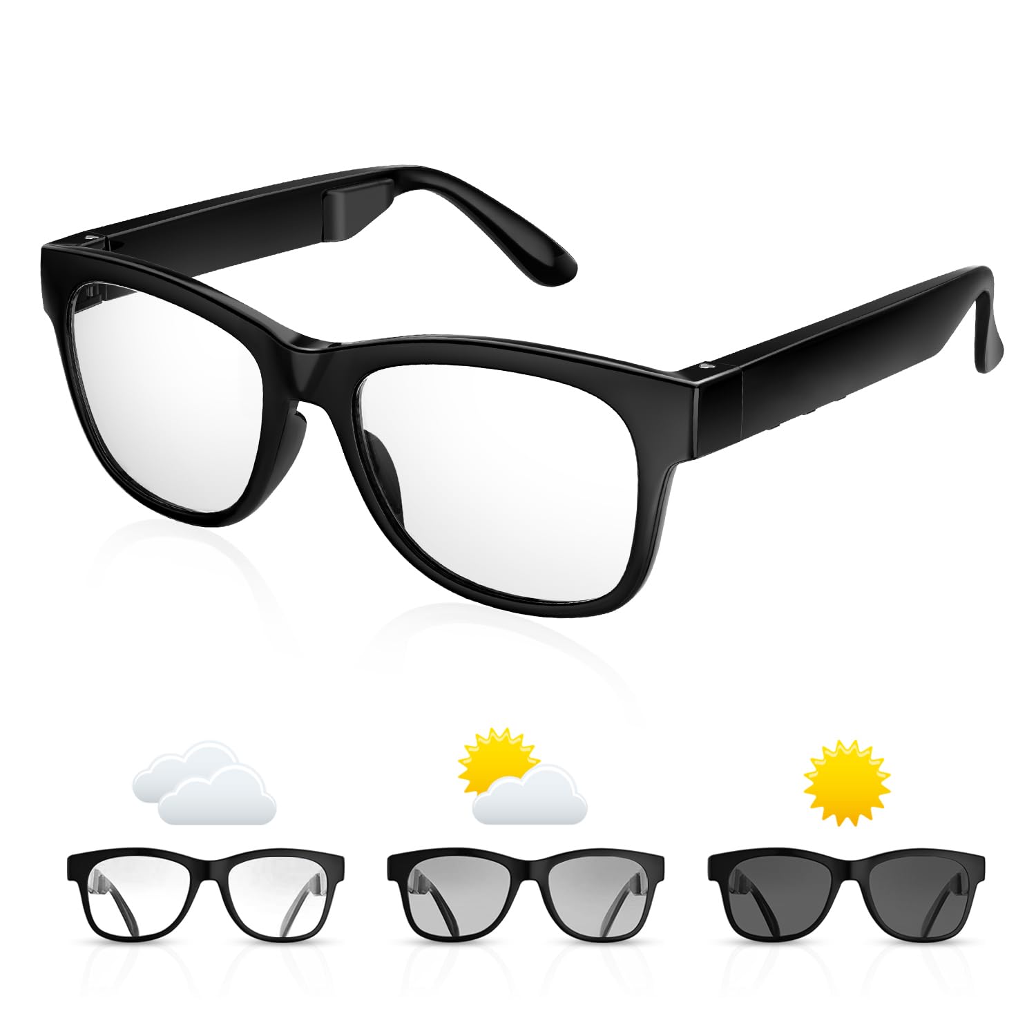 Smart Audio Glasses - Bone Conduction Bluetooth with Blue Light Filtering