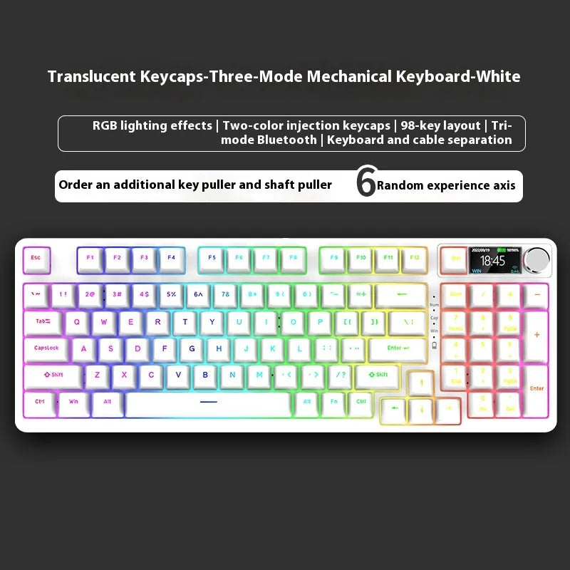 98 Key Wireless Bluetooth Three-model Mechanical Keyboard Gaming Electronic Sports Office - Oana Prime Shop