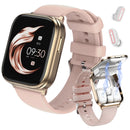 VOVOAEWACH Smart Watch with Earbuds 2 in 1 Smartwatch for Men and Women 1.85" HD Smartwatches Screen Make/Answer Calls Bluetooth Earphones Fitness Tracker Sleep Tracker X9 (Gold) - Oana Prime Shop