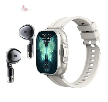 2-in-1 Smartwatch with TWS Bluetooth Earbuds &amp; Heart Rate Monitor