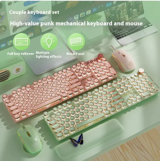 E-Sports Mechanical Keyboard - Wired &amp; Wireless Bluetooth Office (Multi-Colored, Multi-Config)