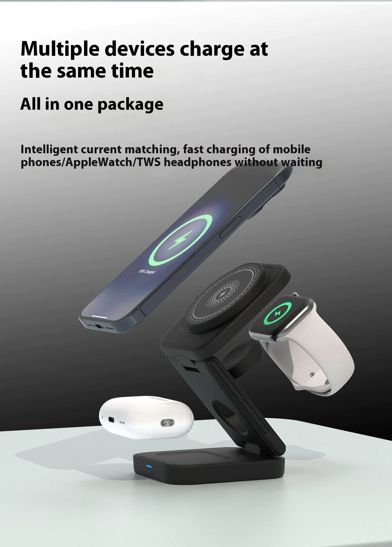 3 IN 1 FOLDABLE WIRELESS CHARGER - Oana Prime Shop