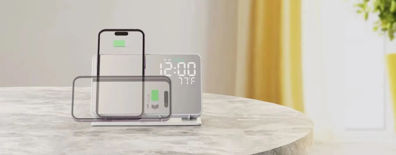 2-in-1 Wireless Rechargeable Alarm Clock – Innovative Convenience by Oana Prime Shop - Oana Prime Shop