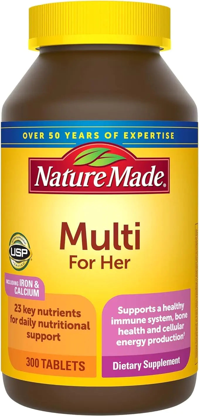Nature Made Womens Multivitamin Tablets 300 Count for Daily Nutritional Support