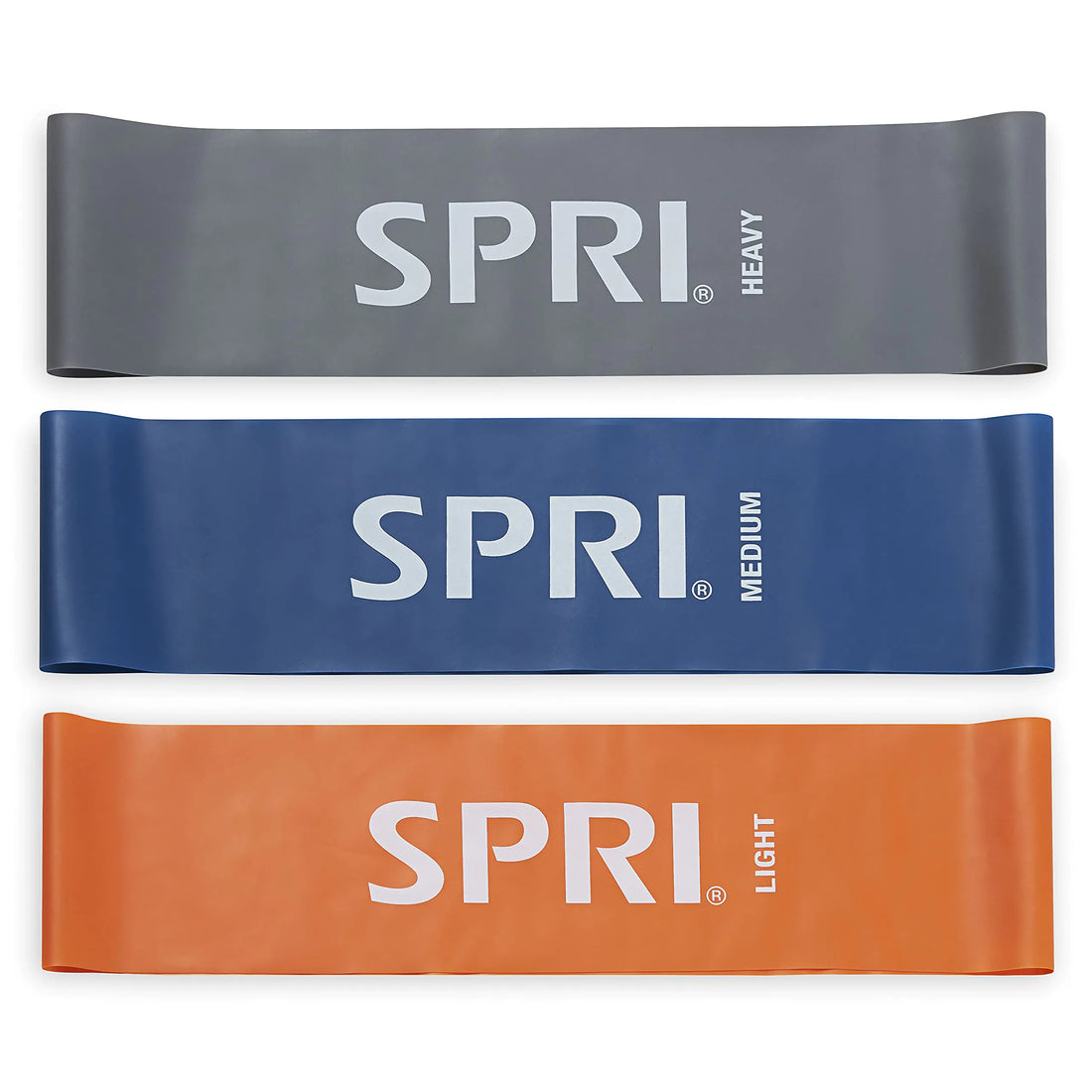 SPRI Standard Loop Bands 3-Pack - Resistance Band Kit Set 3 Levels of Resistance - Exercise Bands for Strength Training Flexibility &amp; Body Workout - Versatile Fitness Tool - Light Medium Heavy