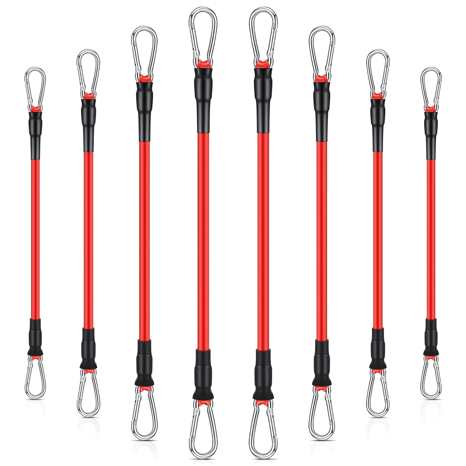 Liliful 8 pcs Resistance Bands for Working Out Additional Exercise Bands for Replacement Workout Equipment Elastic Stretch Legs Ankle Straps for Men Women Strength Training Fitness Gym Home Red