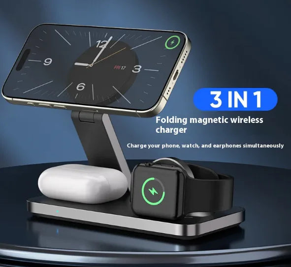 4-in-1 Magnetic Wireless Charger for Phone, Watch &amp; Earbuds