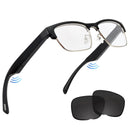Smart Glasses Bluetooth Sunglasses for Men Women- Blue Light Filter & UV Protection Sunglasses Lenses with Bluetooth Speakers Touch&Voice control Open Ear Music & HD Calling (Black Silver) - Oana Prime Shop