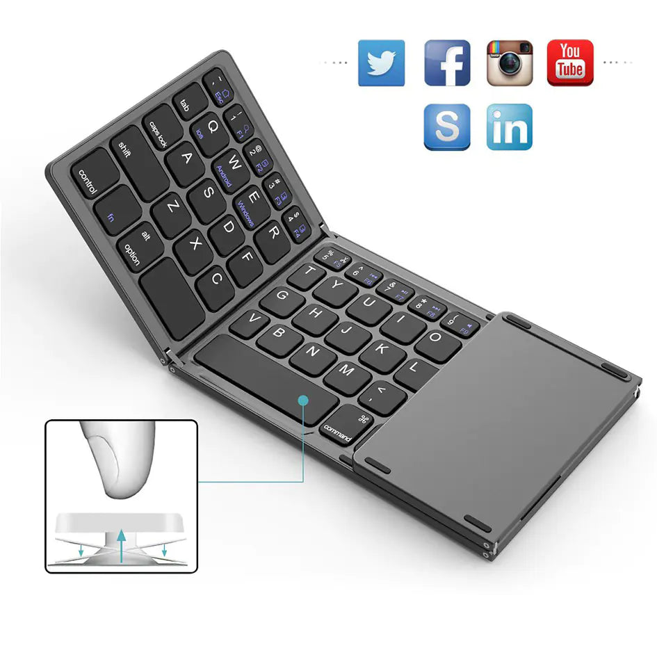 New Mini Wireless Bluetooth Folding Keyboard BO33 - Oana Prime Shop
