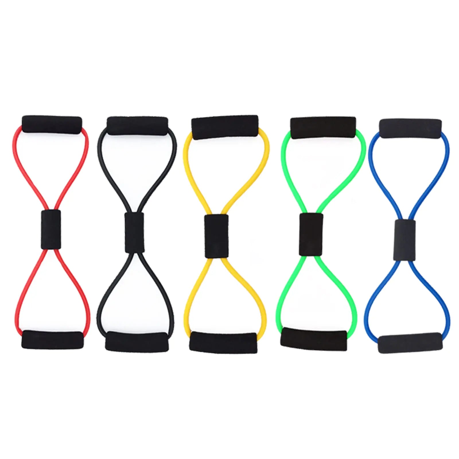 YanHLQJY 1 Pcs Resistance Bands 8 Figure Shaped Tension Rope Shoulder Elastic Band for Yoga Fitness Home Gym (Random Color) - Oana Prime Shop