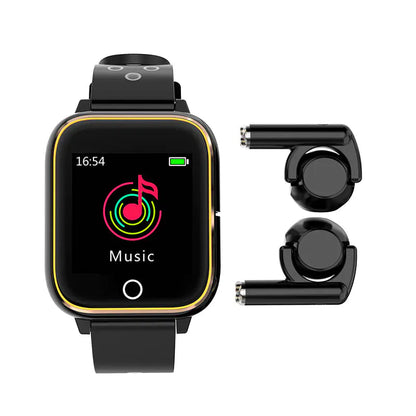 2-in-1 Smart Watch with Bluetooth Earphones and Health Monitor