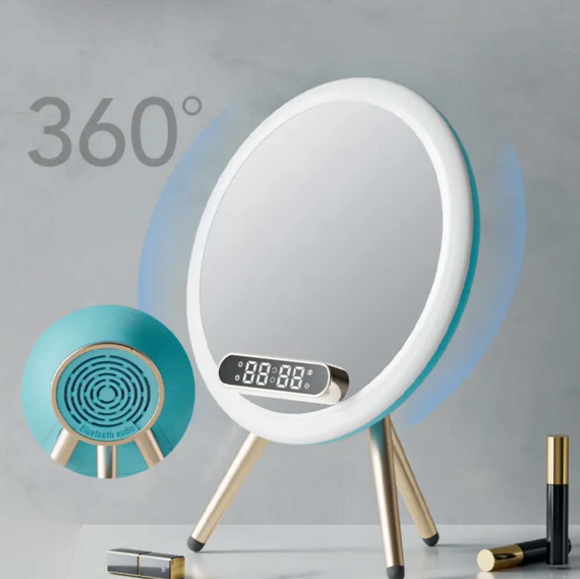 LED Mirror Alarm Wireless Charger