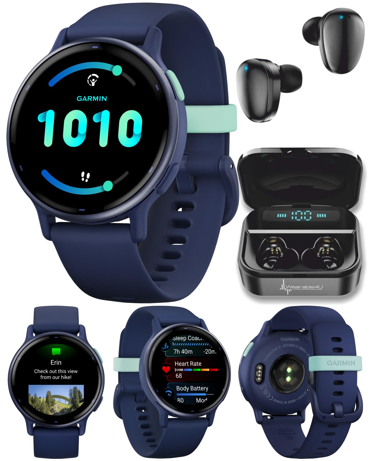 Garmin Vivoactive 5 AMOLED GPS Smartwatch + Earbuds
