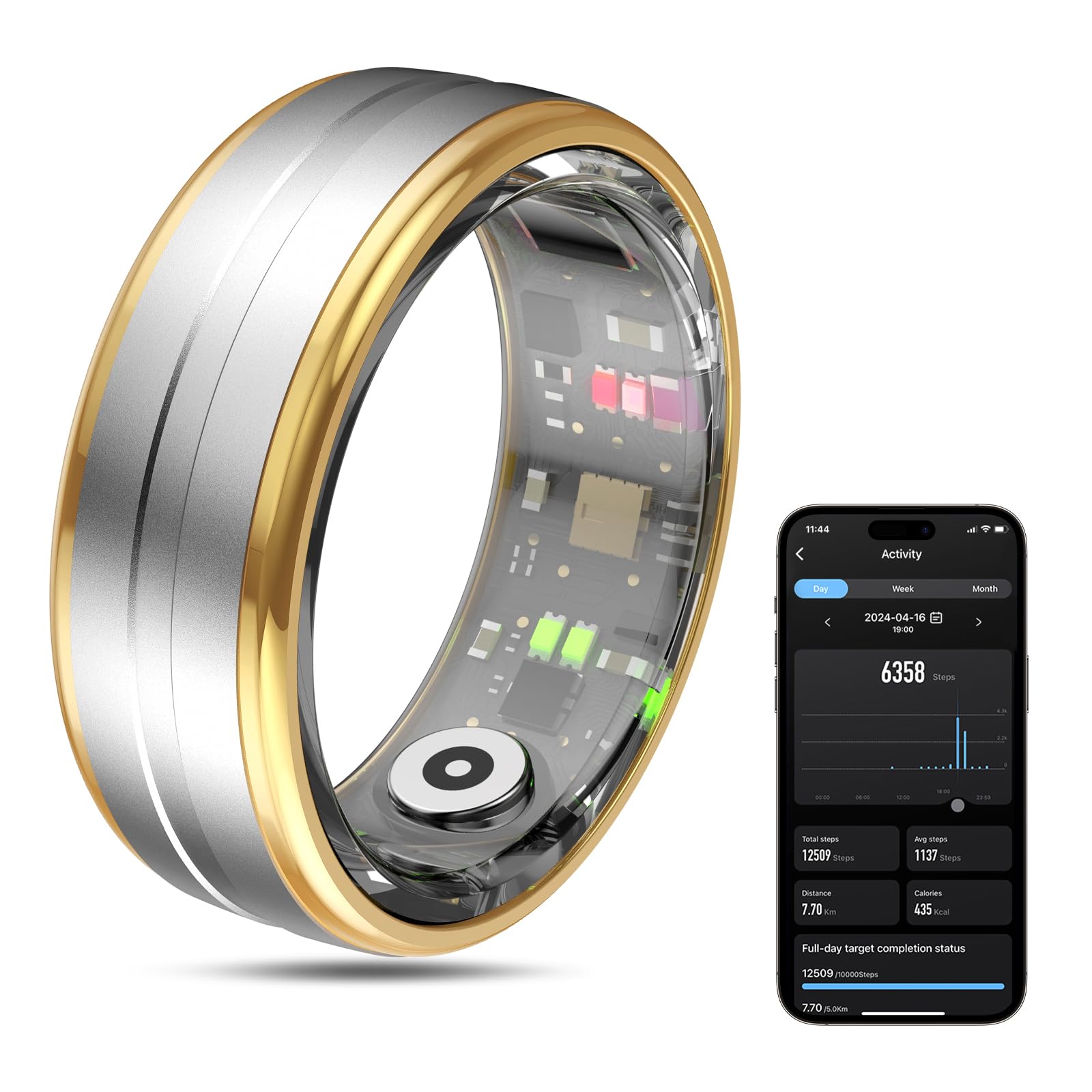 MagLoop Smart Ring HR Sleep Stress Tracker Waterproof Silver